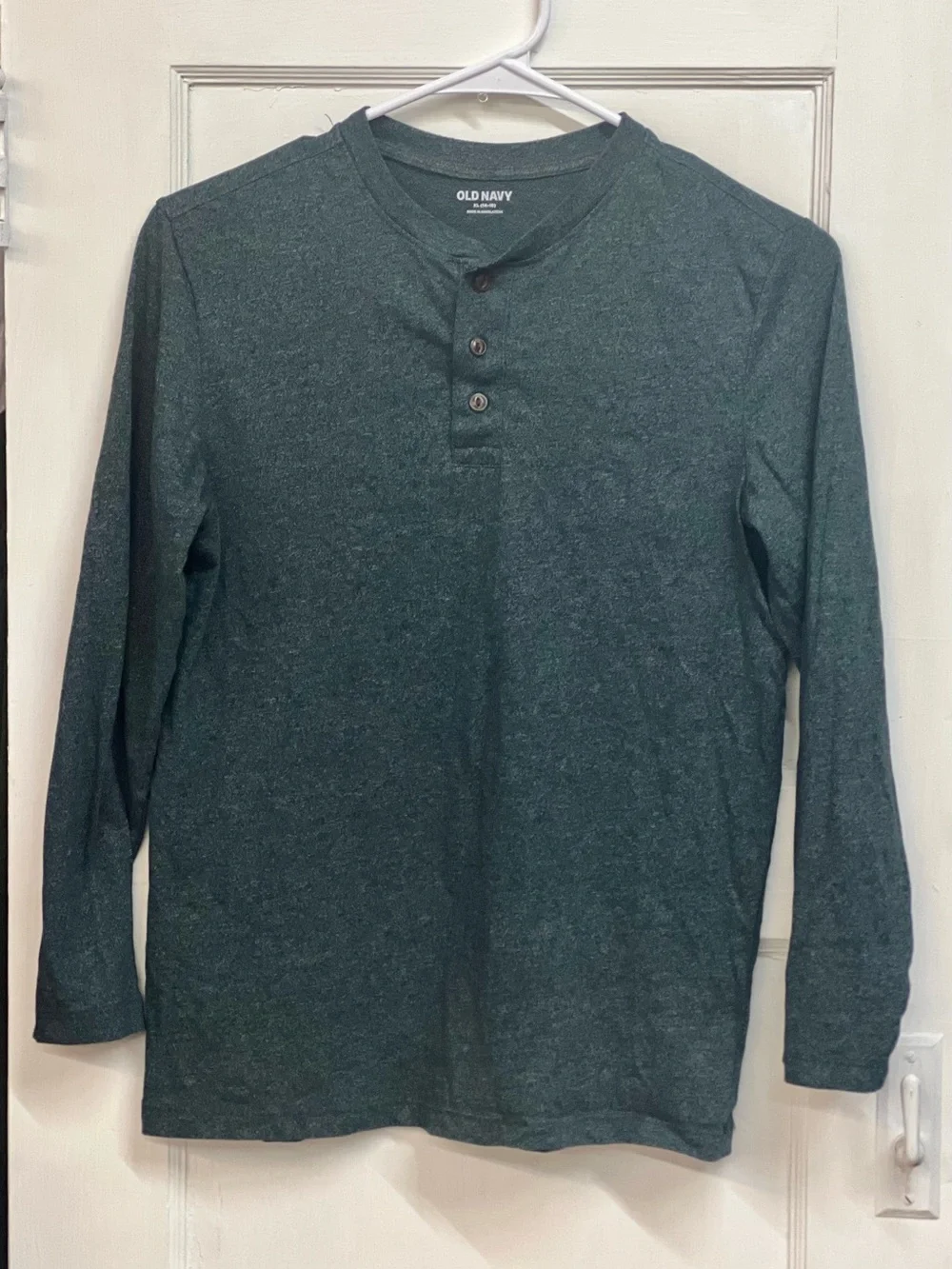 Old Navy Dark Green Long-Sleeve Henley Top